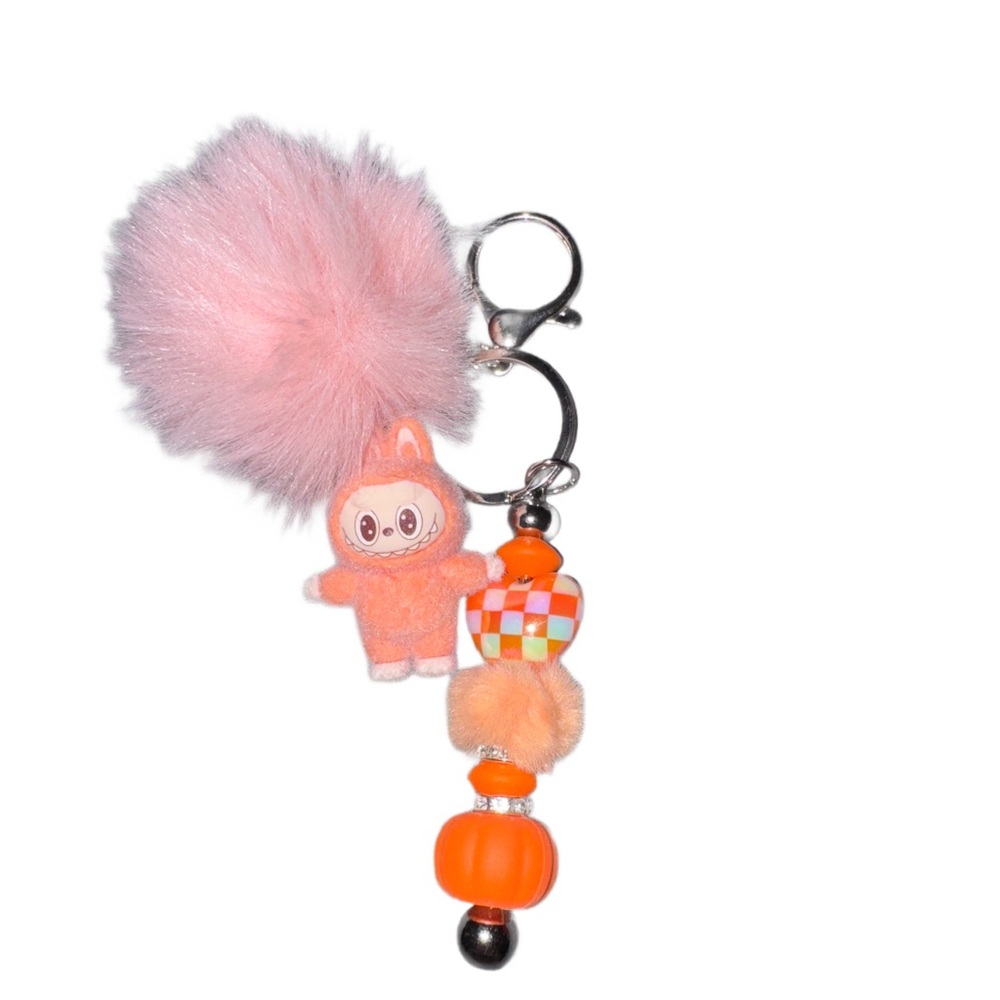 Labubu Keychain W/ PomPom and Beads